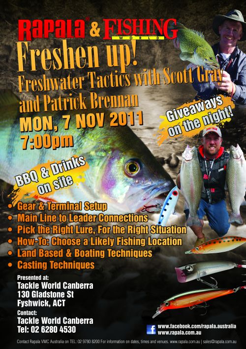 Freshwater fishing seminars kick off in Canberra Fishing World Australia